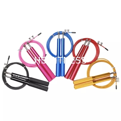 Logo Training Fintness Accessories Aluminum fait sur commande en gros sautent la corde de saut en plastique de corde