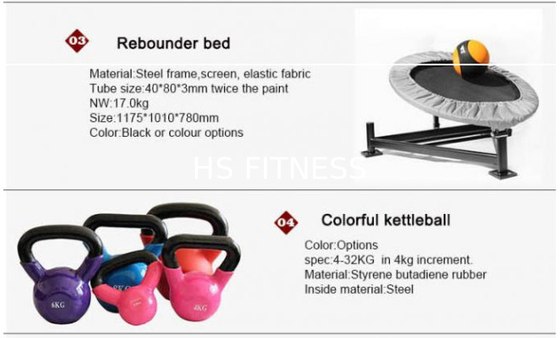 Message publicitaire de machine de Crossfit Rogue Gym Equipment Synergy Fitness avec des accessoires