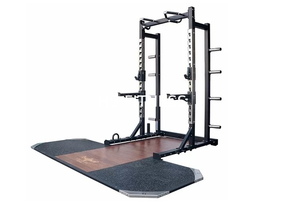 Support accroupi réglable de gymnase de station multi en acier d'équipement avec la plate-forme d'haltérophilie